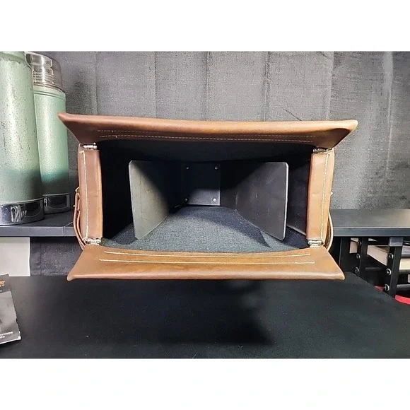 Vtg Orvis Portable Leather Picnic Tote Case 2 Stanley Aladdin Thermos & Handle - Picture 12 of 14